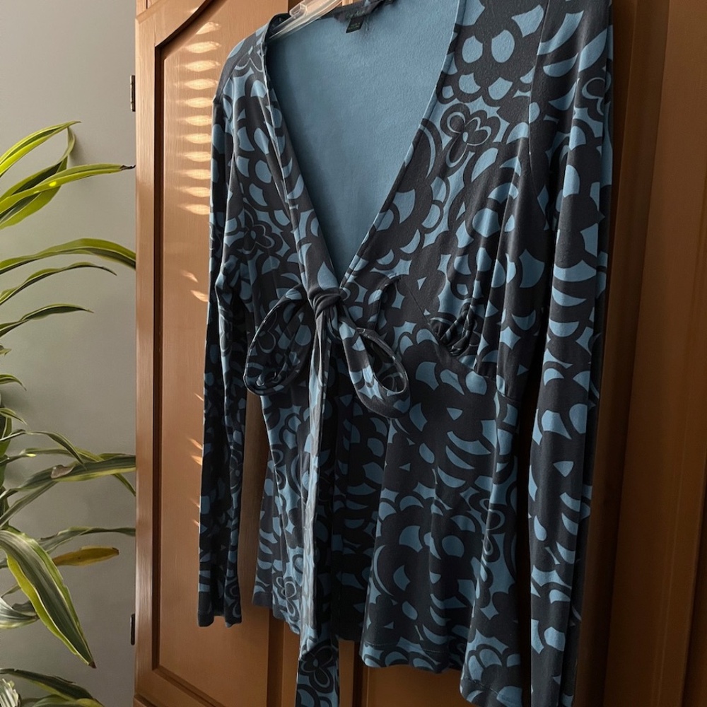 Boden Blue Stretch Long Sleeve Top Women’s UK 12 US 8